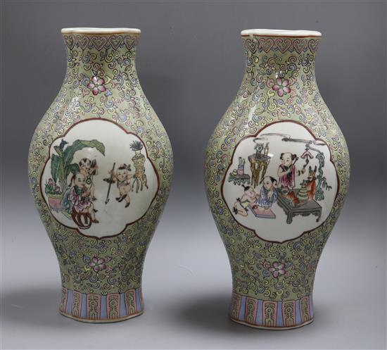 A pair of Chinese famille rose vases